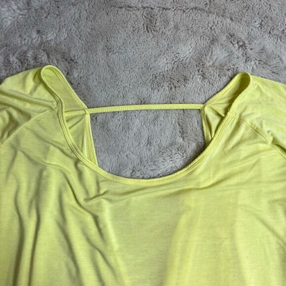 Zyia Active Top Womens Size Medium Open Back Namaste Long Sleeve Yellow - Picture 4 of 8